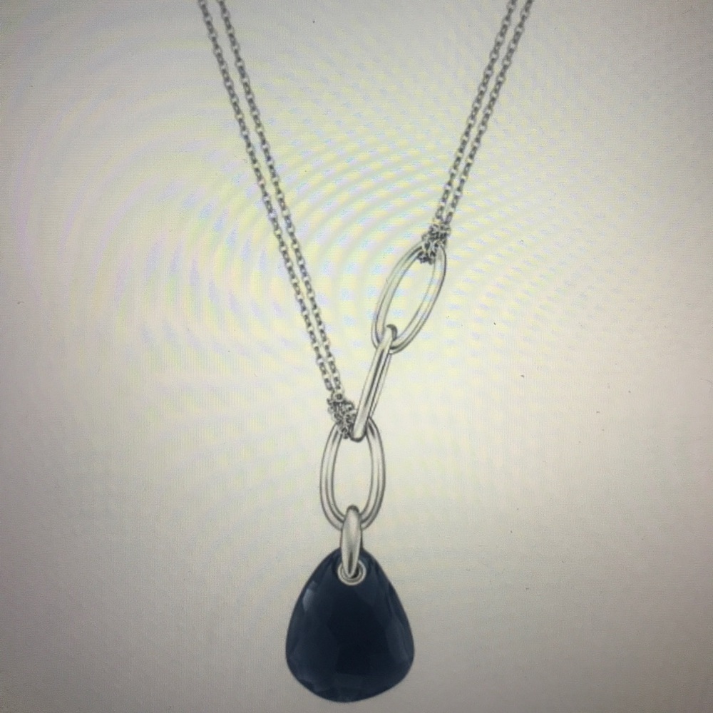 Swarovski Sparkling Blue Crystal/Silver Necklace